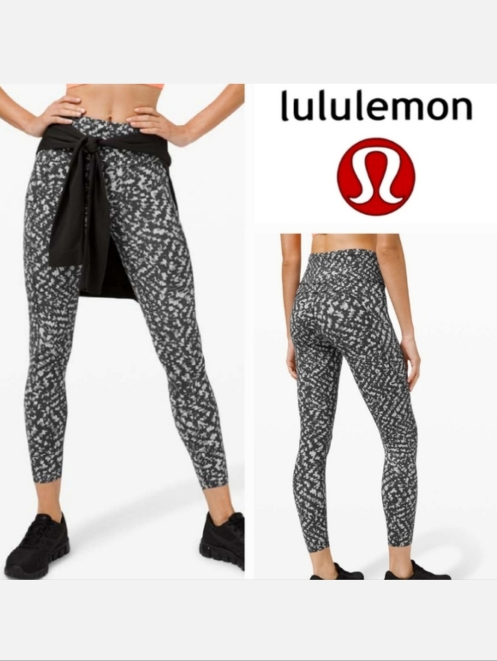 Lululemon Fast & Free 25" Legging II Non-Reflective Nulux Pace Lace Graphite 6